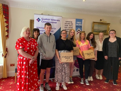 Scottish Veterans Commissioner Susie Hamilton meets with young people from veteran and forces families